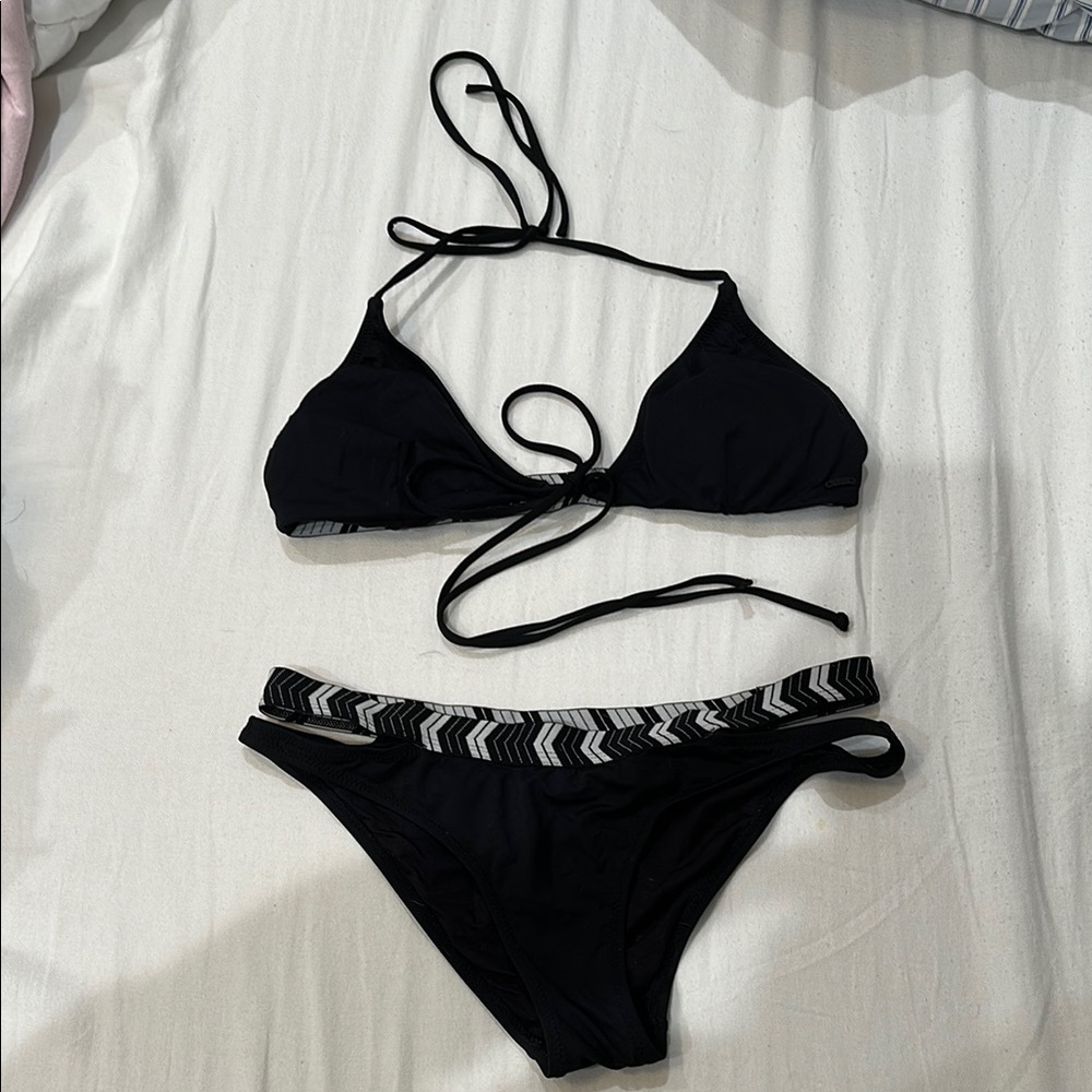 Rip Curl Black Bikini with Chevron Accents